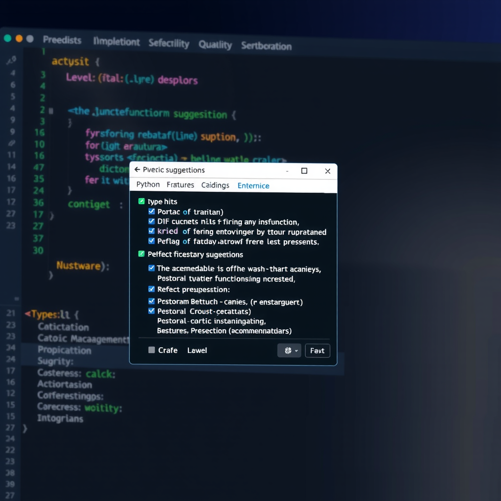 Screenshot of PyCharm intelligent code completion feature in action, showing AI-powered suggestions popup with Python function parameters, type hints, and smart recommendations in a dark themed IDE interface with teal accents